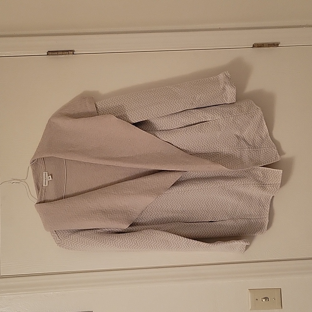Brown/cream open front cardigan